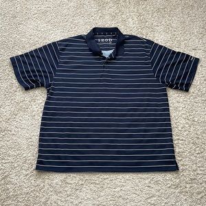 IZOD PerformX Function Navy Blue with White Stripes Polo Size XXL